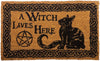 A Witch Lives Here Witchcraft Familiar Doormat