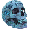 Aqua Blue Traditional, Tribal Tattoo Fund Skull | Gothic Giftware - Alternative, Fantasy and Gothic Gifts