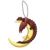 Crescent Slumber Red Dragon and Moon Hanging Ornament | Gothic Giftware - Alternative, Fantasy and Gothic Gifts