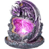 Crystalline Protector Purple Dragon Geode Backflow Incense Burner | Gothic Giftware - Alternative, Fantasy and Gothic Gifts