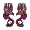 Dragons Devotion Twin Dragon Heart Set of Two Goblets | Gothic Giftware - Alternative, Fantasy and Gothic Gifts