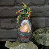 Emerald Crystal Geode Protecting Dragon Figure | Gothic Giftware - Alternative, Fantasy and Gothic Gifts
