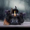 Familiar Cauldron Black Cat Candle Holder 12.5cm | Gothic Giftware - Alternative, Fantasy and Gothic Gifts