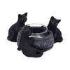 Familiar Trio Cat Tea Light Holder 10cm | Gothic Giftware - Alternative, Fantasy and Gothic Gifts