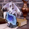 Glacial Custodian Fantasy White Dragon Sitting On A Geode 22cm | Gothic Giftware - Alternative, Fantasy and Gothic Gifts