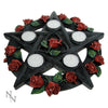 Gothic Black Pentagram Rose Tealight Holder Candle Holder | Gothic Giftware - Alternative, Fantasy and Gothic Gifts
