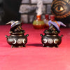 Hubble and Bubble Witches Familiar Black Cat and Cauldron Figurines | Gothic Giftware - Alternative, Fantasy and Gothic Gifts