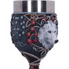 Lisa Parker Guardian of the Fall White Autumn Wolf Goblet | Gothic Giftware - Alternative, Fantasy and Gothic Gifts