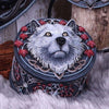 Lisa Parker Guardian of the Fall White Autumn Wolf Trinket Box | Gothic Giftware - Alternative, Fantasy and Gothic Gifts