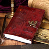 Lockable Red Leather Medieval Embossed Journal | Gothic Giftware - Alternative, Fantasy and Gothic Gifts