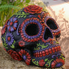 Night Blooms Black and Red Sugar Skull Lamp | Gothic Giftware - Alternative, Fantasy and Gothic Gifts