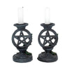 Pair of Aged Ivy Pentagram Candlesticks Gothic Candle Holders | Gothic Giftware - Alternative, Fantasy and Gothic Gifts