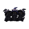 Three Wise Black Cats See No Hear No Speak No Evil Familiar Figurine | Gothic Giftware - Alternative, Fantasy and Gothic Gifts