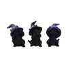 Three Wise Familiars See No Hear No Speak No Evil Black Cats Figurine | Gothic Giftware - Alternative, Fantasy and Gothic Gifts