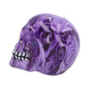 Set of 6 Purple Romance Rose Print Skull Ornaments
