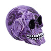 Set of 6 Purple Romance Rose Print Skull Ornaments